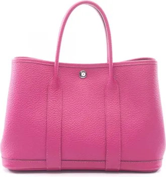 Herm&egrave;s Pink Rose Purple Country Leather Handbag Tote Bag (Pre-Owned)