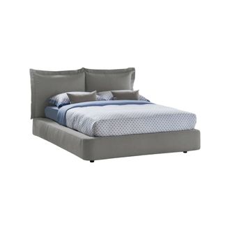 Talamo Italia Talamo Italia - Cama Matrimonial Cornelia, Cama Contenedor Con Revestimiento De Tela, 100% Made In Italy, Apertura Frontal, Adecuado Para Colch&oacute;n 160x