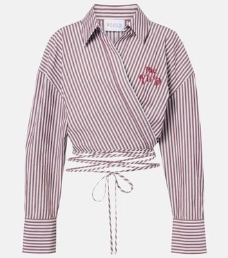 The Attico Striped cotton wrap top
