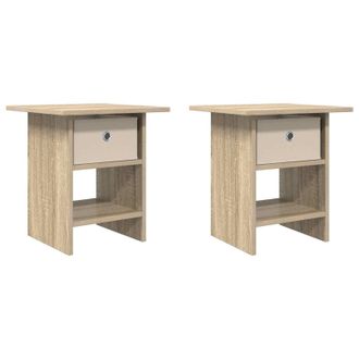 vidaXL Mesita De Noche Con Caj&oacute;n 2 Pcs Roble Sonoma 41 X 40 X 45 Cm Vidaxl