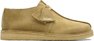 Clarks Desert Trek Enkellaarsjes - Heren - Veterschoenen - Beige - 45 EU - Leer - Schoenen