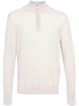 Eleventy half-zip wool jumper - men - Wool - 3XL - Neutrals