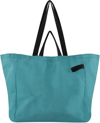 Generic Teal Green pattern Reusable Canvas Tote Bag, Heavy Duty Grocery Shopping Bag with Hard Bottom Large Capacity Double Handles Work Groceries Travel