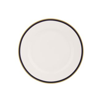 KASANOVA Piatto frutta con filo blu e oro in new bone china, da 20 cm
