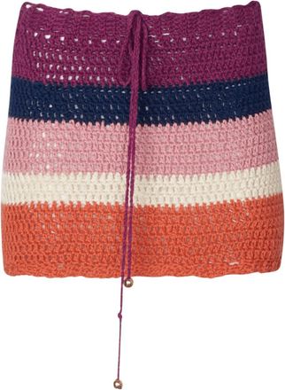 SOAH Womens Kaia Crochet Mini Skirt In Sunset