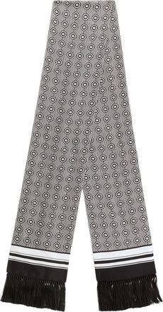 Dolce & Gabbana Sciarpa con motivo geometrico e frange - Nero