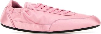 Prada Womens Pink Satin Collapse Sneakers Petalo