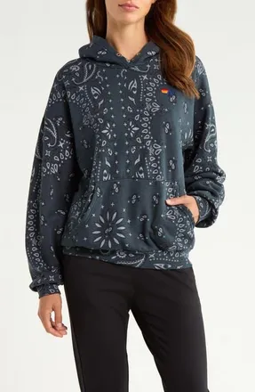 Aviator Nation Bandana Graphic Hoodie in Charcoal at Nordstrom, Size X-Small