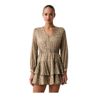 Guess Clarisse Jurk - Dames - Jurken - Beige - Maat: L Leer