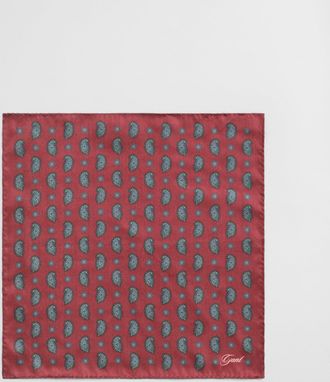 GANT Men Paisley Pocket Square (ONE SIZE) PLUMPED RED