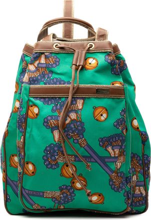 Loewe Green Coleccion Jerez Printed Canvas Travel Backpack