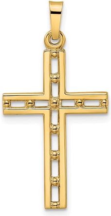 Diamond2Deal 14k Yellow Gold Polished Solid Cross Pendant