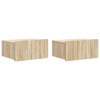 vidaXL Mesita De Noche De Pared 2 Pcs Roble Sonoma 49 X 34,5 X 24 Cm Vidaxl