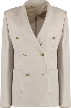 Max Mara Off White Notched Lapel Blazer