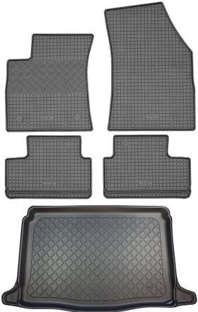 OEM Renault Megane Iv Hatchback (5 Puertas) Desde 01.2016 Set - Alfombrillas De Goma Para Coche + Alfombrilla Para Maletero