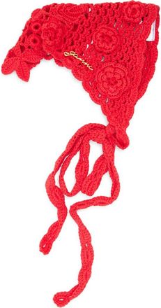 Ganni Crochet Head Scarf in Goji Berry at Nordstrom