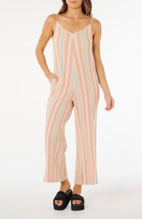 Rip Curl Surf Stripe Wide Leg Jumpsuit in Rainbow Multicolor at Nordstrom, Size Xx-Small