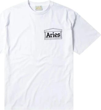 Aries Temple S/S Tee - Heren - T-shirts - Wit - L - Katoen - Tops