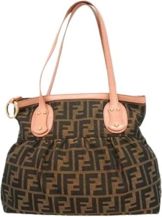 Fendi Pre-owned Handbags, female, Brown, Size: ONE SIZE Pre-owned Vintage Nylon Handbag