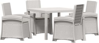 vidaXL Conjunto De Comedor De Jard&iacute;n 5 Uds. Blanco Y Gris Claro Pp Vidaxl