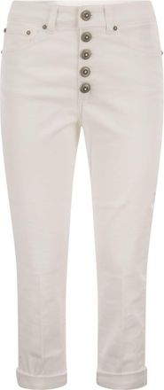 Dondup Womens Koons - Loose-fit Fleece Trousers - Ivory Cotton - Size 26 (Waist)