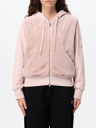 Moose Knuckles Cotton Velvet Zip-Up Hoodie with Logo