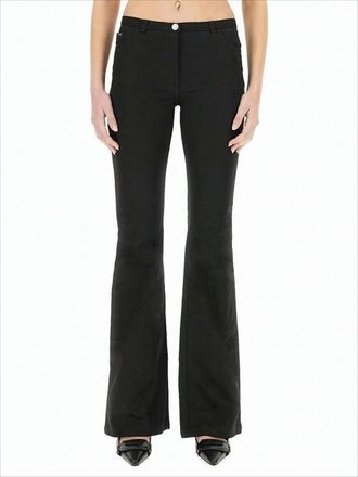 Courrèges Black Straight Pants With Soft Stretch Fabric