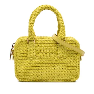Miu Miu Pre-owned Miu Miu Raffia Crochet Arcadie Top Handle Bag V0ZKLOIYH5P9JOBR