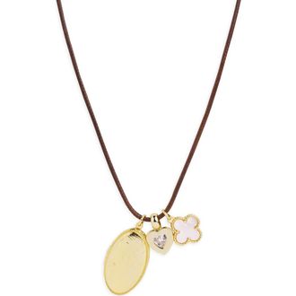 Argento Vivo Charm Cord Locket Necklace in Gold at Nordstrom