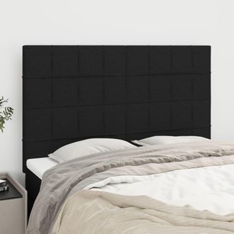 vidaXL Cabeceros 4 Unidades Tela Negro 72x5x78/88 Cm Vidaxl