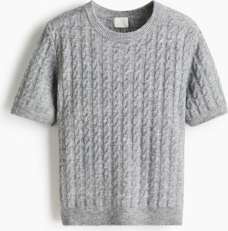 H&M Pullover mit Zopfmuster - Grau
