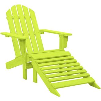 vidaXL Vidaxl - Silla Jard&iacute;n Adirondack Con Otomana Madera Maciza Abeto Verde