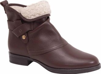 Bottero Womens Leather Pelo Short Boot In Burnish Wood/brown