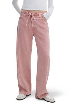 Rag & Bone Featherweight Phoebe Drawstring Wide Leg Jeans in Raspbery at Nordstrom, Size X-Large