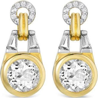 V JEWELLERY Olive round-topaz buckle earrings - Gold