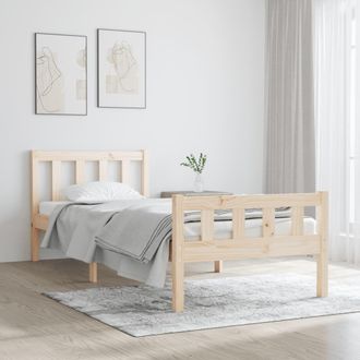 Berkfield Home Bed Frame Solid Wood 90x190 cm Single in Brown