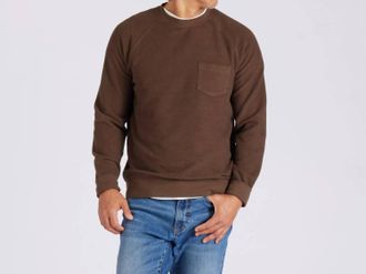Grayers Dunlop Reverse Fleece Crewneck Tee In Dark Earth