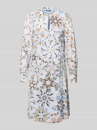 Marc Cain Knielanges Kleid mit Schl&uuml;sselloch-Ausschnitt in Hellblau, Gr&ouml;&szlig;e 36