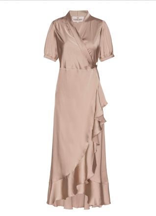 Karmamia Womens Iris Dress In Hammered Satin Blush