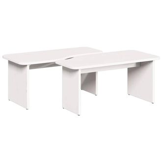 Berkfield Home Coffee Table 2 pcs White Solid pine wood