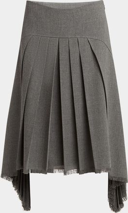 Jil Sander Curved-Yoked Pleated Midi Skirt