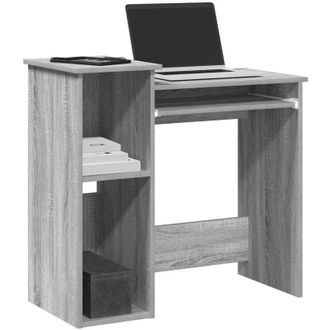 vidaXL vidaXL Scrivania Mensole Grigio Sonoma 84x40x78 cm Legno Multistrato