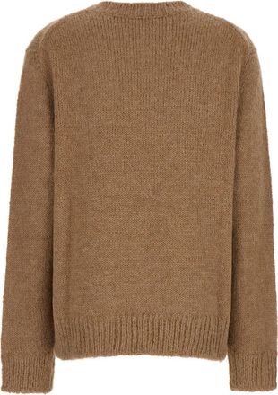 Jil Sander Womens Oversized Beige Wool Sweater Tops Top
