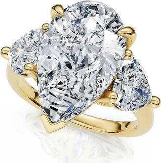 Pompeii3 5 1/2Ct Pear & Heart Certified Diamond Engagement Ring 14k Gold or Pt Lab Grown
