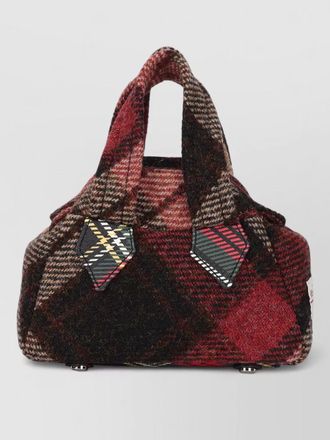 Vivienne Westwood wool tweed mini bag tartan pattern
