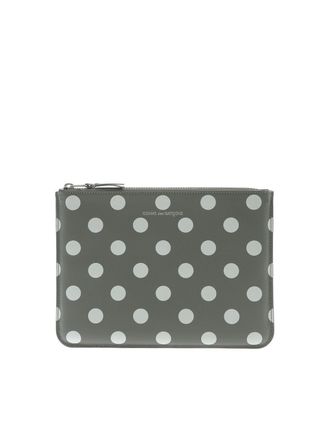 Comme Des Gar&ccedil;ons Polka dot pouch in grey
