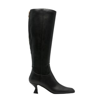 Sergio Rossi Schoenen, Dames, Zwart, 37 EU, Leer, Lederen Hoge Laarzen