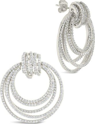 Sterling Forever Cz Jordana Statement Circle Stud Earrings