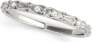 Allurez Lab Grown Diamond Antique Style Wedding Band Platinum (0.04ct)