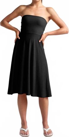 Beyond Yoga Featherweight Spacedye Strapless Dress In Darkest Night